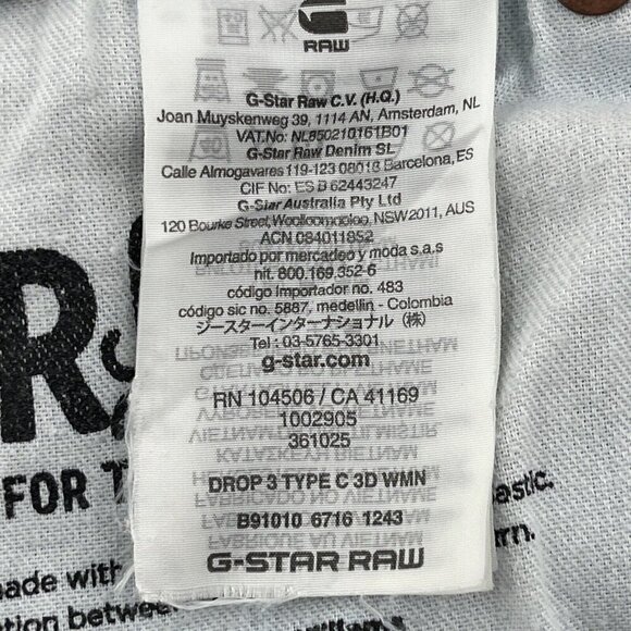 G Star Raw For The Oceans Type C 3D Jeans Light Acid Wash Pharrell 26x28 Barrel - Picture 15 of 16
